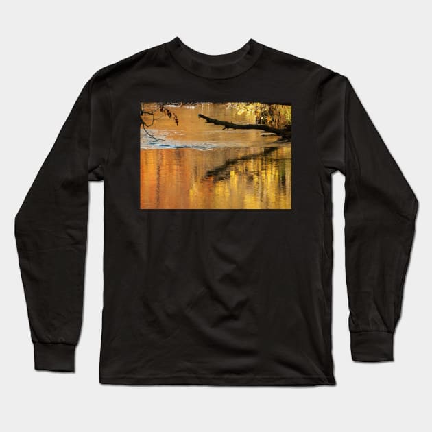 Golden Autumn Reflection in the Water Long Sleeve T-Shirt by 1Redbublppasswo